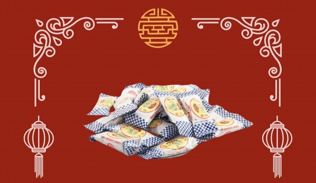 A festive presentation of traditional Chinese rice dumplings (zongzi), wrapped in bamboo leaves, showcased on MamaFangs.com, against a red background with cultural decorations like lanterns and stylized patterns