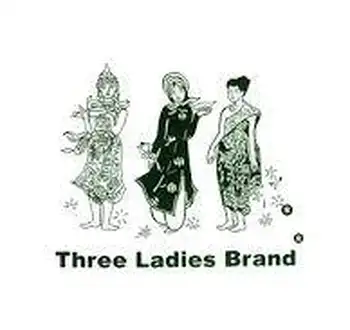 Illustration of 'three ladies brand' depicting three traditionally dressed figures representing different cultural styles. Illustration of 'three ladies brand' depicting three traditionally dressed figures representing different cultural styles.