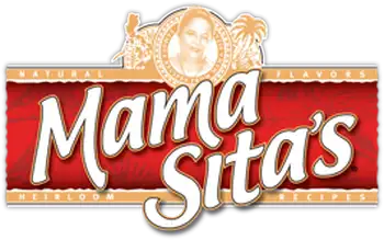 Logo of mama sita's, featuring elegant script on a rich red background with gold accents, suggesting a brand that offers heirloom recipes with natural flavors. Logo of mama sita's, featuring elegant script on a rich red background with gold accents, suggesting a brand that offers heirloom recipes with natural flavors.