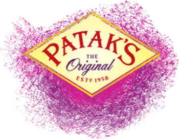 Patak's logo with a bold magenta splash background, symbolizing the brand's vibrant take on traditional indian flavors, established in 1958. Patak's logo with a bold magenta splash background, symbolizing the brand's vibrant take on traditional indian flavors, established in 1958.