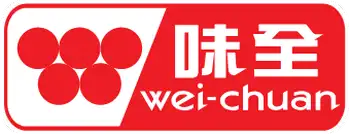 Logo of wei-chuan featuring three red circles and both chinese and latin script on a white and red background. Logo of wei-chuan featuring three red circles and both chinese and latin script on a white and red background.